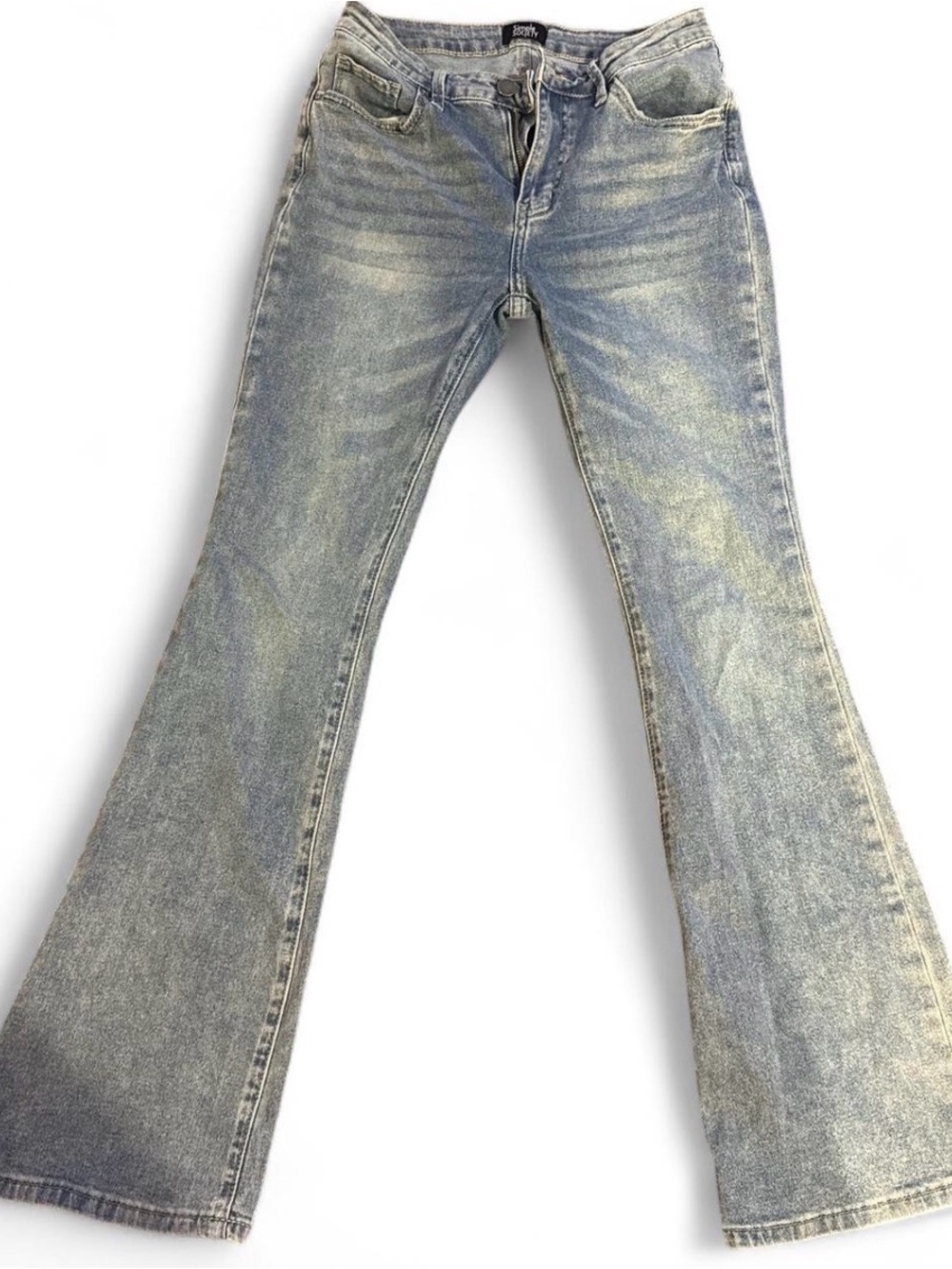 Vintage-Inspired Light Blue Flare Jeans